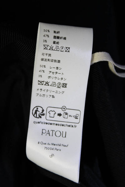 Patou Women's Zip Closure Slit Hem Work Wear Maxi Skirt Black Size 40
