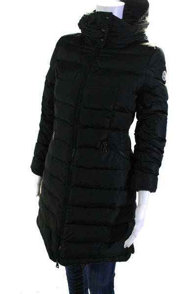 Moncler Womens Dark Green Full Zip Hooded Long Sleeve Puff Coat Size 00
