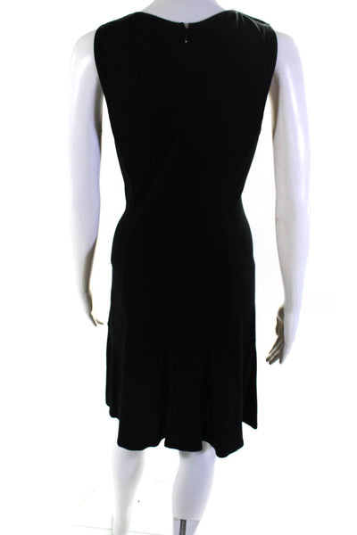 Theory Womens Darted Round Neck Sleeveless Zipped Midi Dress Black Size 4