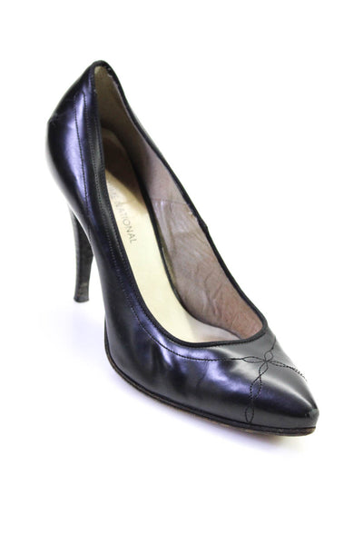 Costume National Womens Leather Pointed Toe Pumps Black Size 36.5 6.5