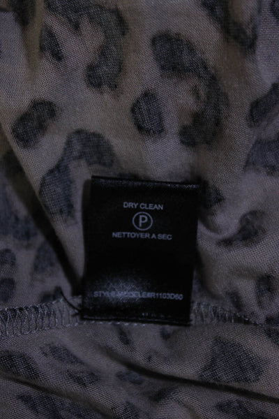 Robert Rodriguez Black Label Women's V-Neck Leopard Print Dress Brown Size 4