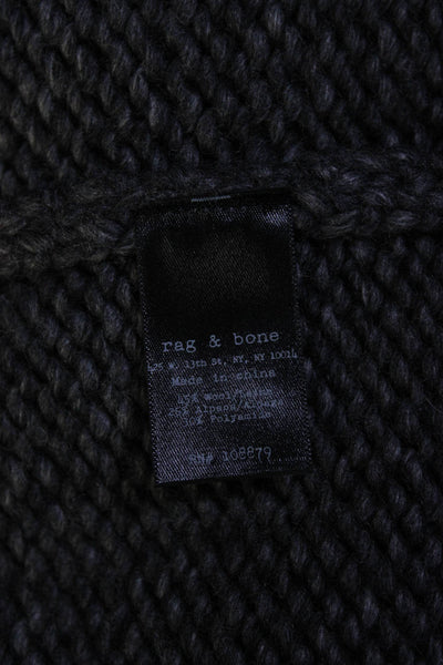 Rag & Bone Womens Long Sleeve Turtleneck High Low Sweater Gray Wool Size Small