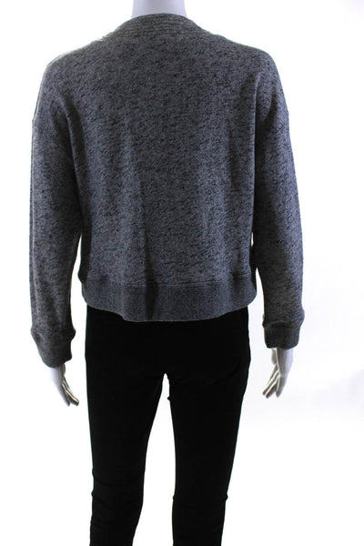 Derek Lam 10 Crosby Womens Long Sleeve Lace Up V Neck Sweater Gray Cotton Size 4