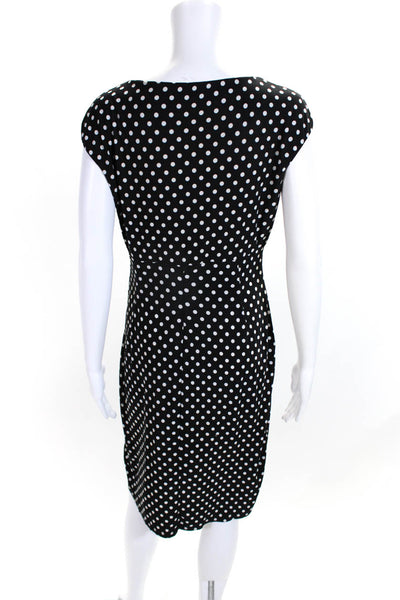 Lauren Ralph Lauren Womens Polka Dot Short Sleeved Dress Black White Size 8