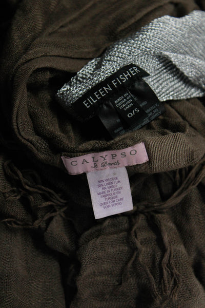 Calypso Saint Barth Eileen Fisher Womens Scarves Brown Silver Tone Size OS Lot 2