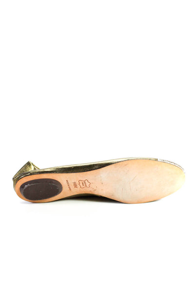 Pilcro and the Letterpress Anthropologie Womens Leather Flats Green Size 9.5
