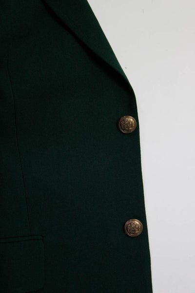 J. Parker LTD Mens Two Button Notched Lapel Blazer Jacket Green Size 41R