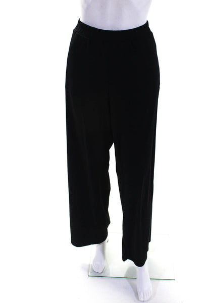 Michael Michael Kors Womens Black Pull On High Rise Straight Leg Pants Size XL