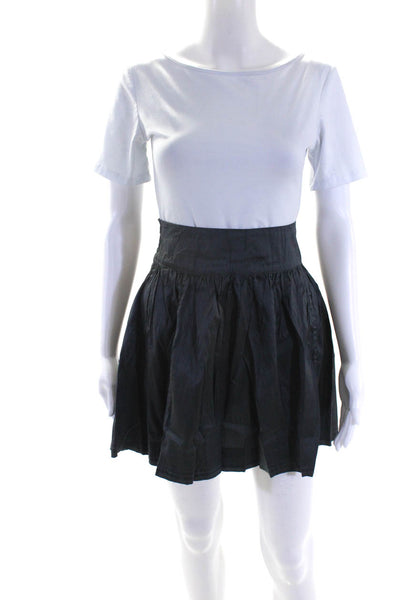 Calypso Saint Barth Womens Silk Smocked Mini A Line Skirt Gray Size Medium