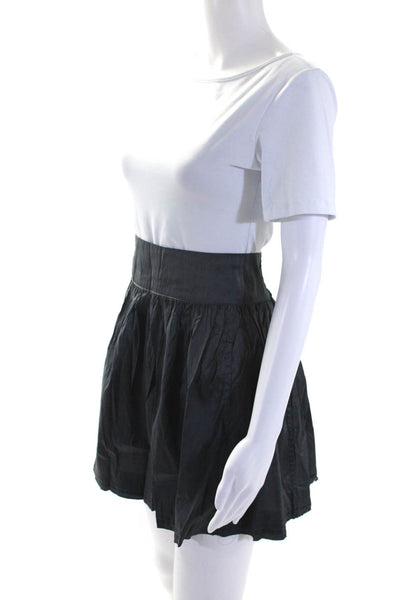Calypso Saint Barth Womens Silk Smocked Mini A Line Skirt Gray Size Medium