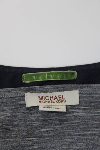 Velvet Michael Michael Kors Womens Blouses Blue Grey Size Medium Large Lot 2