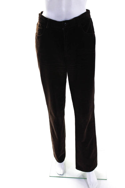 Ralph Lauren Collection Womens High Waist Straight Velvet Pants Brown Size 6