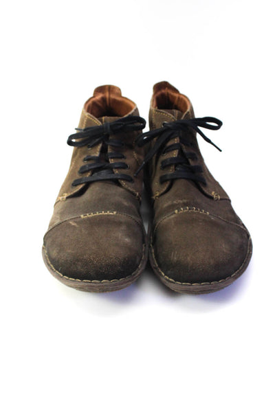 Born Mens Lace Up Suede Ankle Boots Dark Brown Size 45 12