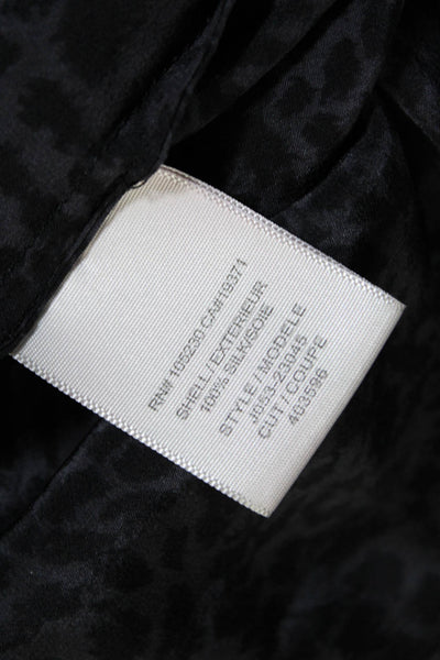Joie Women's Drop Shoulder Animal Print Silk Blouse Gray Black Size S