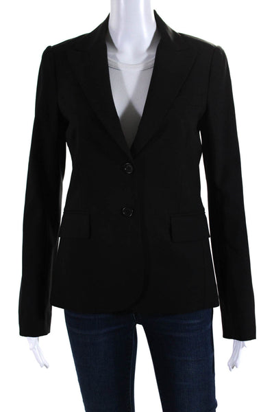 Theory Women's Two Button Fully Lined Wool Blazer Jacket Black Size S