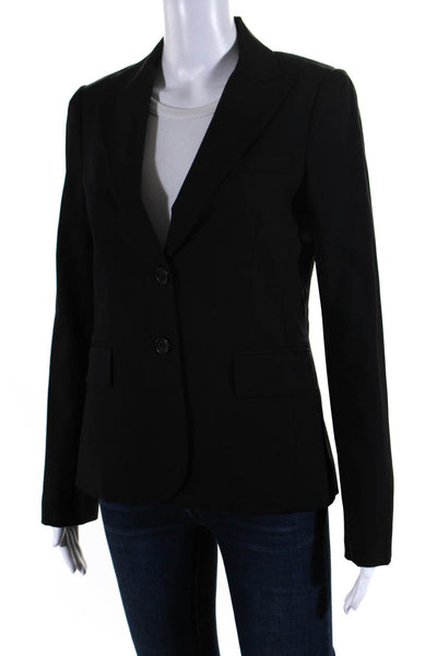 Theory Women's Two Button Fully Lined Wool Blazer Jacket Black Size S