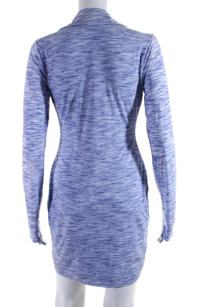 Lovers + Friends Womens Striped Long Sleeves Polo Dress Blue Size Small