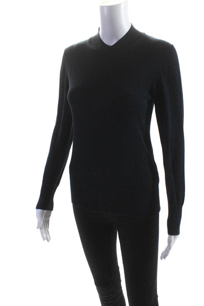 M.M. Lafleur Womens Cotton Round Neck Long Sleeve Pullover Sweater Navy Size S