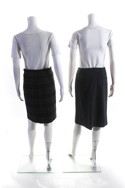 BCBG Max Azria Brooks Brother Womens Plaid Straight Skirts Gray Size S 4 Lot 2