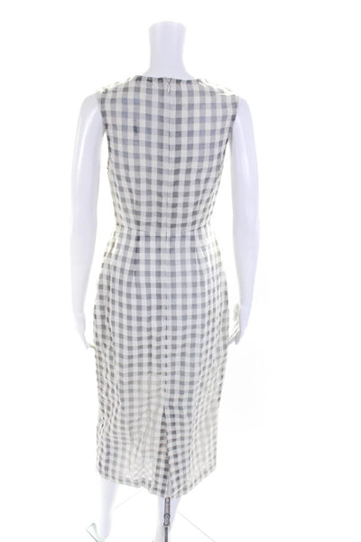 Alice McCall Women's Round Neck Sleeveless Cutout Gray Check Maxi Dress Size 4