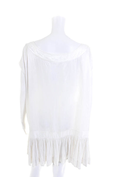 AllSaints Co Ltd Spitalfields Womens Satin Ruffled Blouson Dress White Size 6