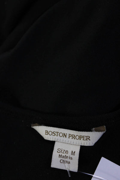 Boston Proper Womens Round Neck Sleeveless Pullover Tank Dress Black Size M