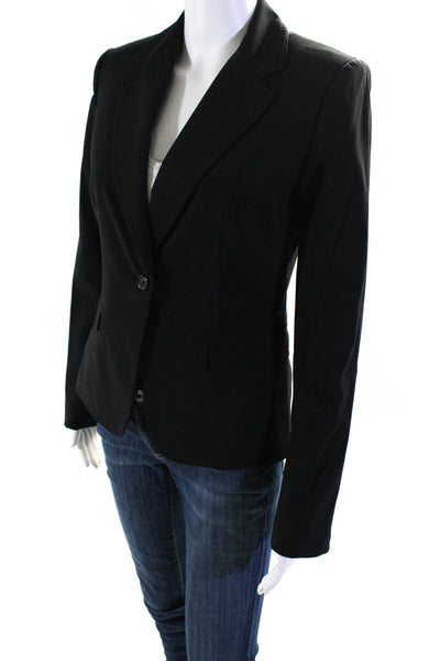 Elie Tahari Women's Lined One Button Notched Collar Blazer Black Size 6