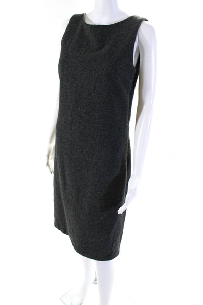 Tocca Women's Wool Scoop Neck Lined Pencil Dress Gray Size 6