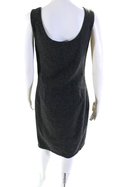 Tocca Women's Wool Scoop Neck Lined Pencil Dress Gray Size 6