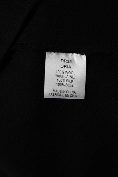 IRO Women's Scoop Neck Cascade Pleated Knee Length Shift Dress Black Size 1