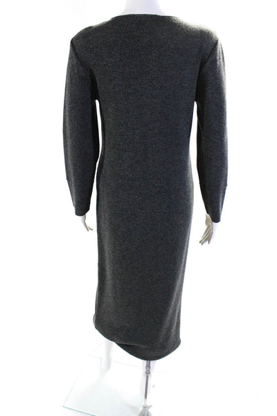 Gispa Women's Wool Long Sleeve Maxi Sweater Dress Gray Size M