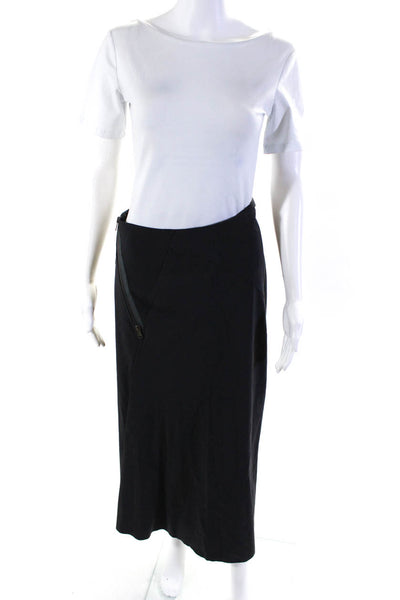 Daniela Bizzi Women's Asymmetric Slit A-line Midi Skirt Gray Size 42