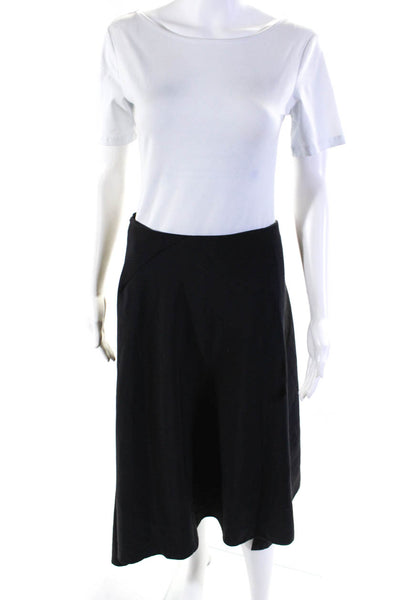 Daniela Bizzi Women's Asymmetric Unlined Midi A-line Skirt Black Size 42