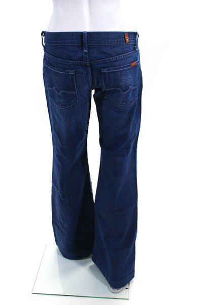 Paige Womens Cotton Denim Low-Rise Flared Hem Canyon Jeans Dark Blue Size 31