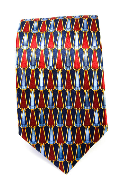 Burberrys Mens Silk Geometric Graphic Print Classic Neck Tie Multicolor Size OS