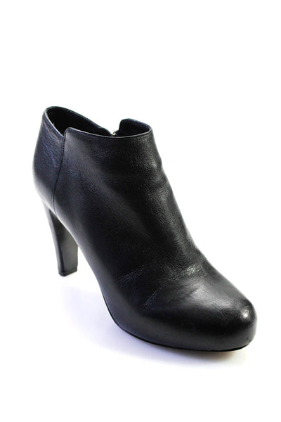 See by Chloe Womens Black Leather Short High Heels Bootie Boots Shoes Size 8.5