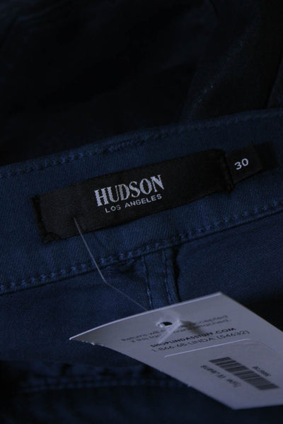 Hudson Womens Zipper Fly High Rise Coated Straight Leg Jeans Blue Size 30