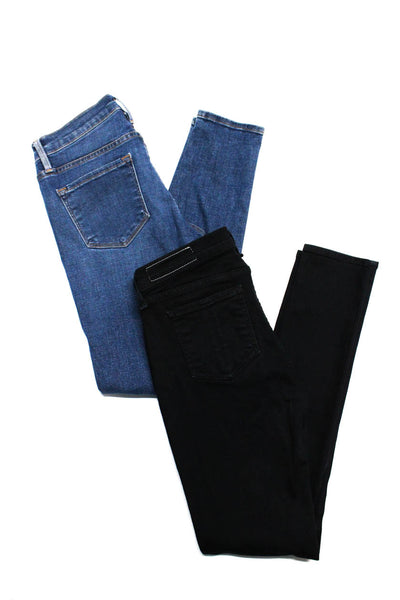 Frame Rag & Bone Womens Mid Rise Skinny Jeans Black Blue Size 27 Lot 2