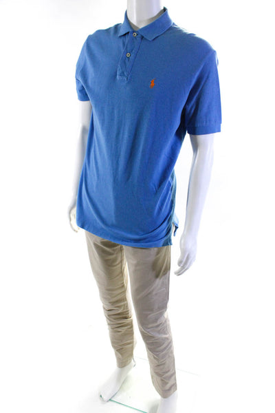 Polo Ralph Lauren Men's Collar Short Sleeves Polo Shirt Blue Size M Lot 2