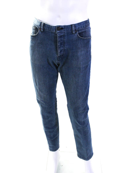 Theory Mens Zipper Fly Medium Wash Raffi Slim Fit Jeans Blue Size 36