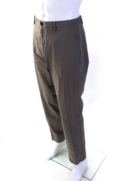 Bonobos Mens Zipper Fly Pleated Straight Leg Trouser Pants Brown Size 35x32
