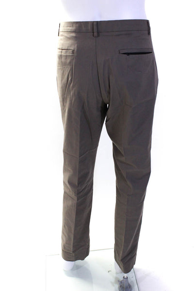 Bonobos Mens Zipper Fly Pleated Straight Leg Trouser Pants Brown Size 35x32