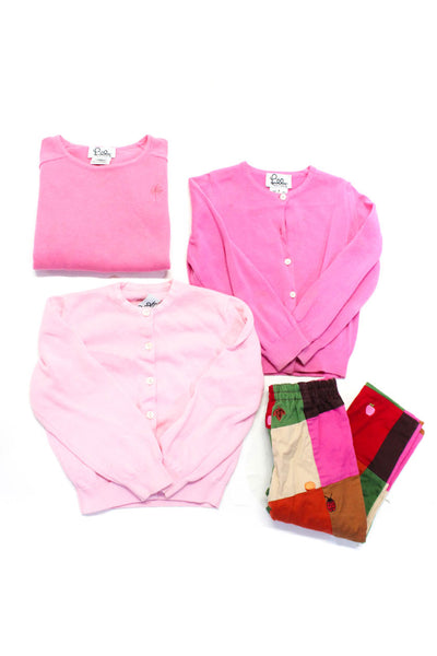 Lilly Pulitzer Girls Cardigan Sweatshirts Pink Cotton Size 4 5 Lot 3