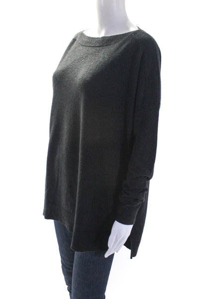 Vince Womens Dark Gray Wool Boat Neck Oversize Pullover Sweater Top Size S