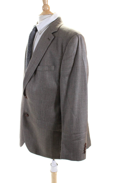 Ralph Ralph Lauren Mens Brown Wool Silk Textured Two Button Blazer Size 44L