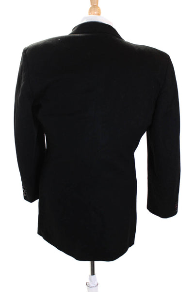 Lubiam Mens 100% Cashmere Two Button Long Sleeved Collared Blazer Black Size 44