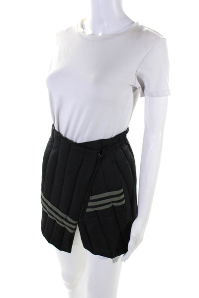 Frankie Womens Upcycled Adidas Asymmetrical Mini Puffer Skirt Black Size S