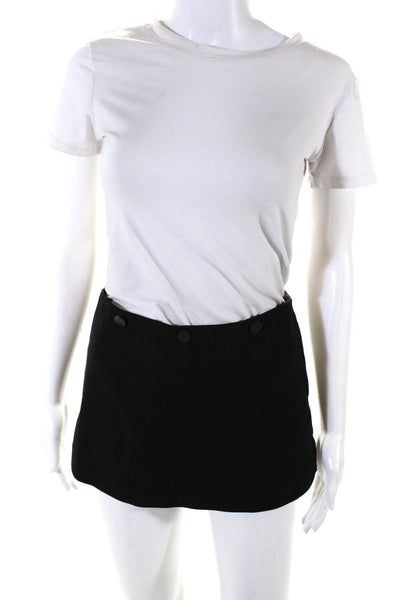 NBD Womens Button Detail Lined Zip Up Mid-Rise Mini Skort Black Size XS