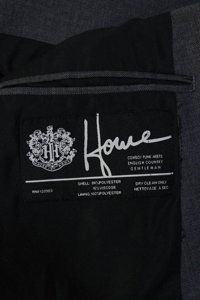 Howe Mens Two Button Classic Blazer Jacket Black Size 46