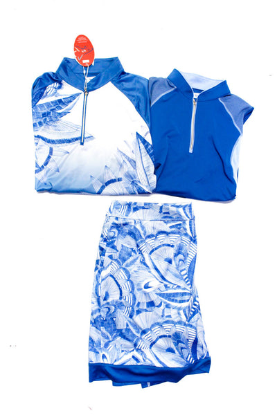 Greg Norman Womens Performance Tank Active Skirt Set Blue White Size XL Lot 2